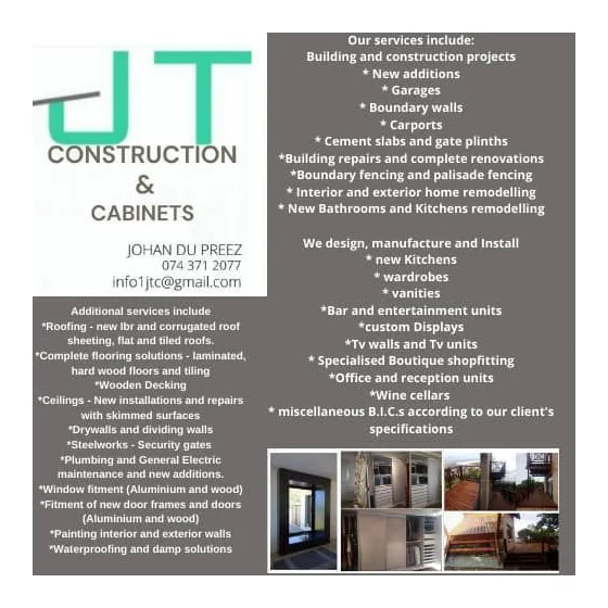 JT Construction and Cabinets logo