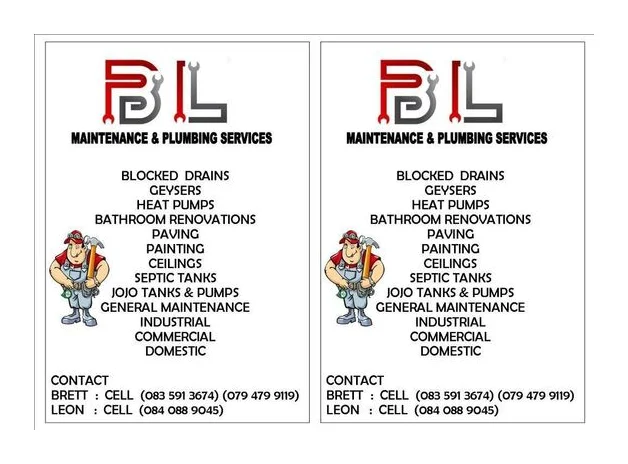 B & L AND PLUMBING SERVICES logo